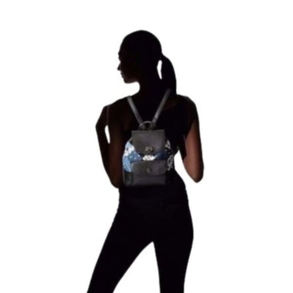 Coach Canyon Quilt Denim Patchwork Turnlock Rucksack Backpack - Picture 15 of 16